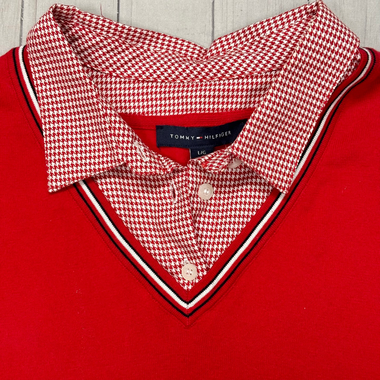 Top Long Sleeve By Tommy Hilfiger In Red, Size: L