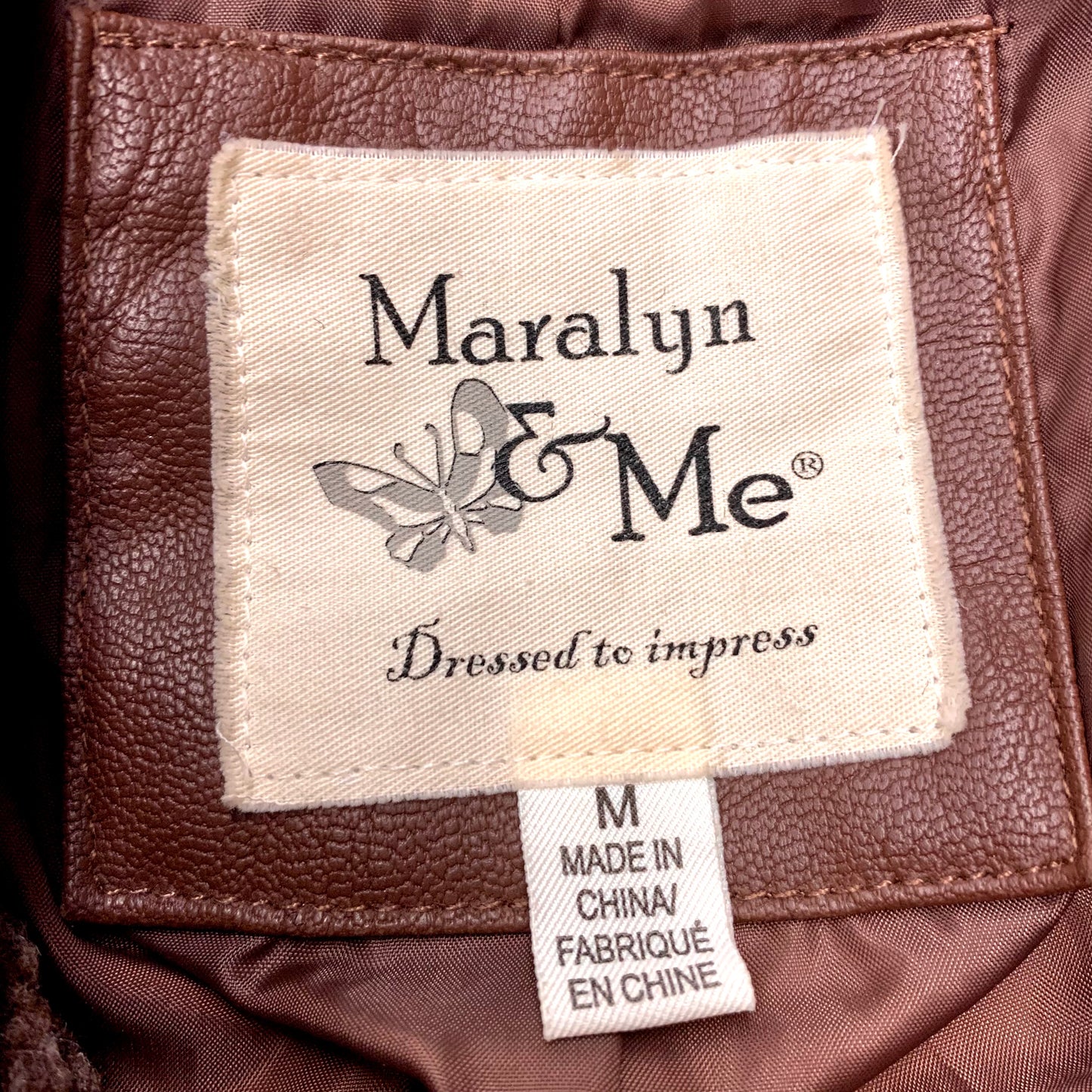 Jacket Moto By Maralyn & Me In Brown, Size: M