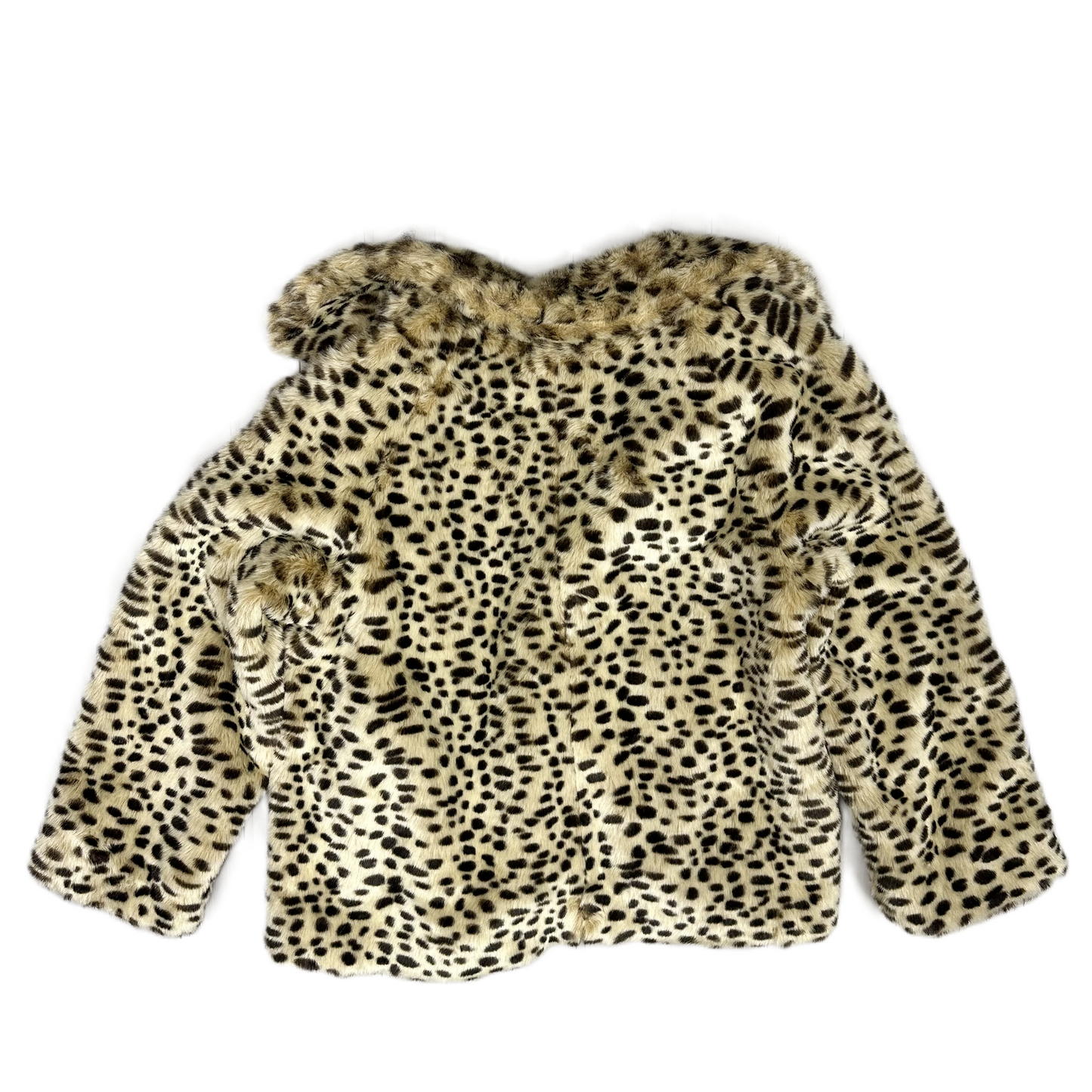 Coat Faux Fur & Sherpa By Metro Style In Leopard Print, Size: L