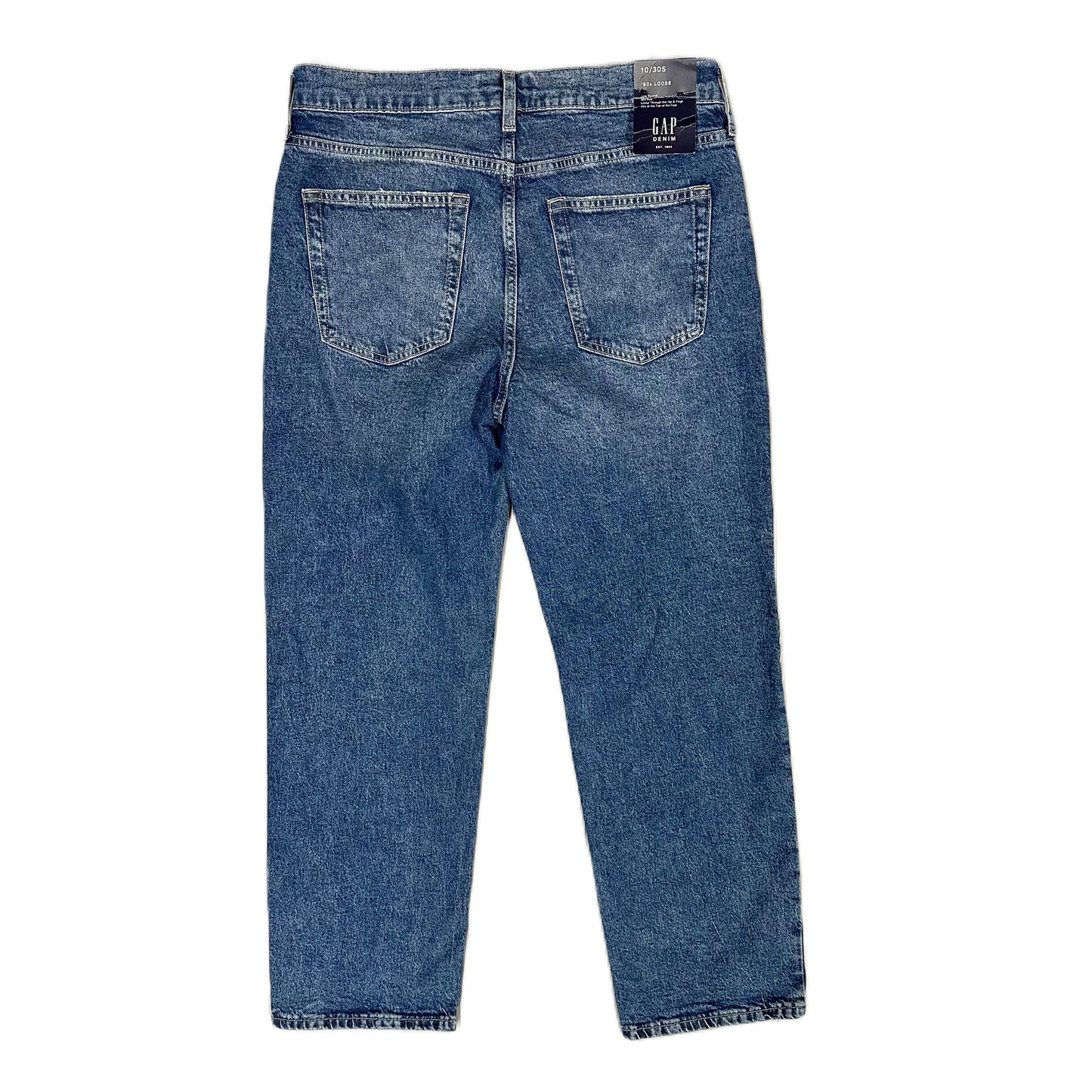 Jeans Straight By Gap In Blue Denim, Size: 10