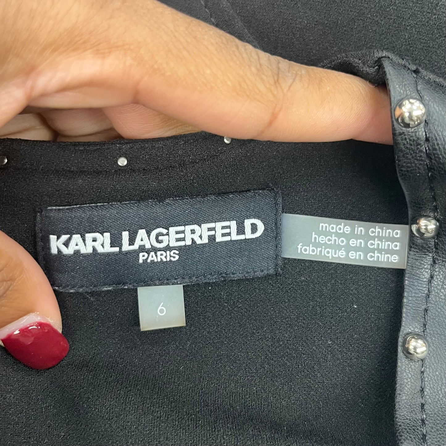 Dress Designer By Karl Lagerfeld In Black, Size: S