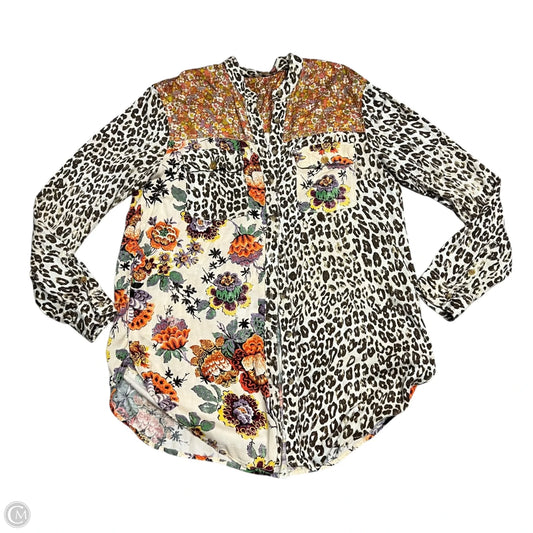 Top Long Sleeve By Pilcro In Leopard Print, Size: S