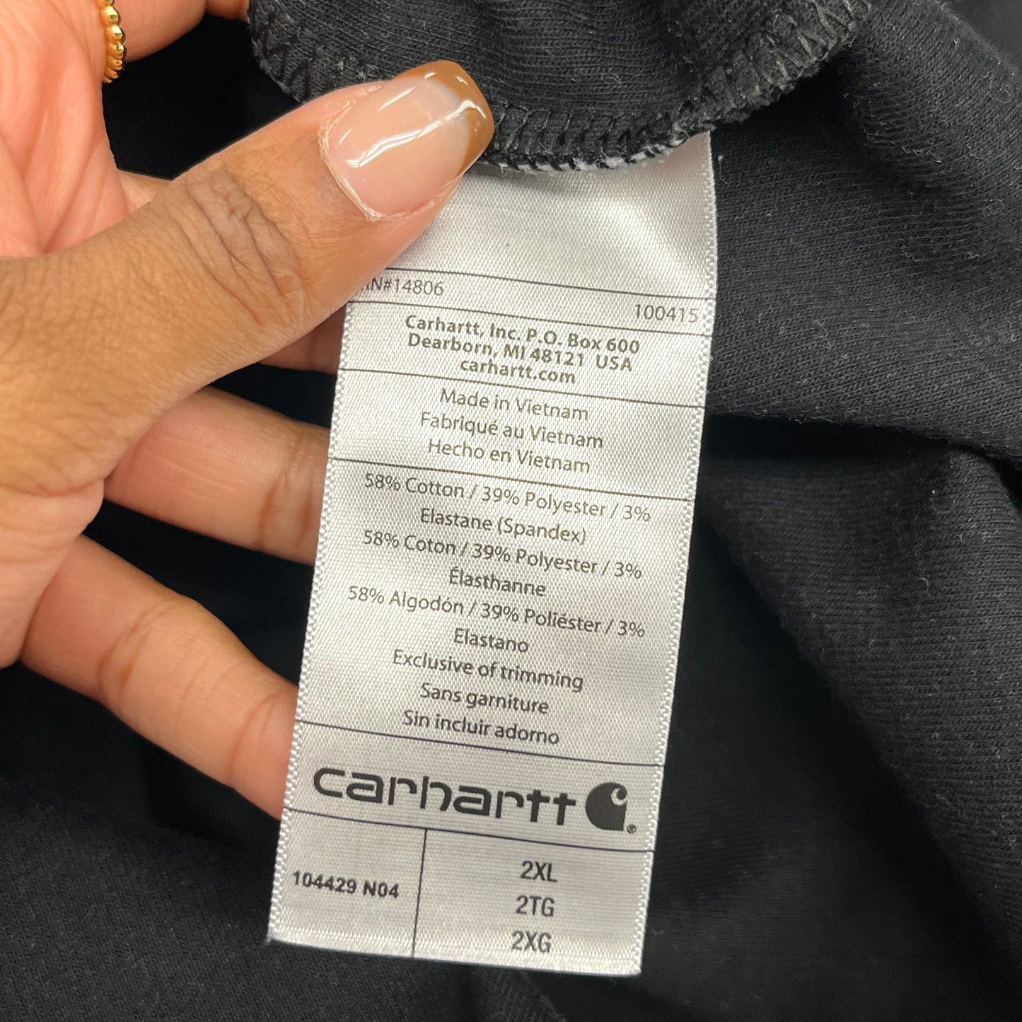 Top Long Sleeve By Carhartt In Black, Size: 2x