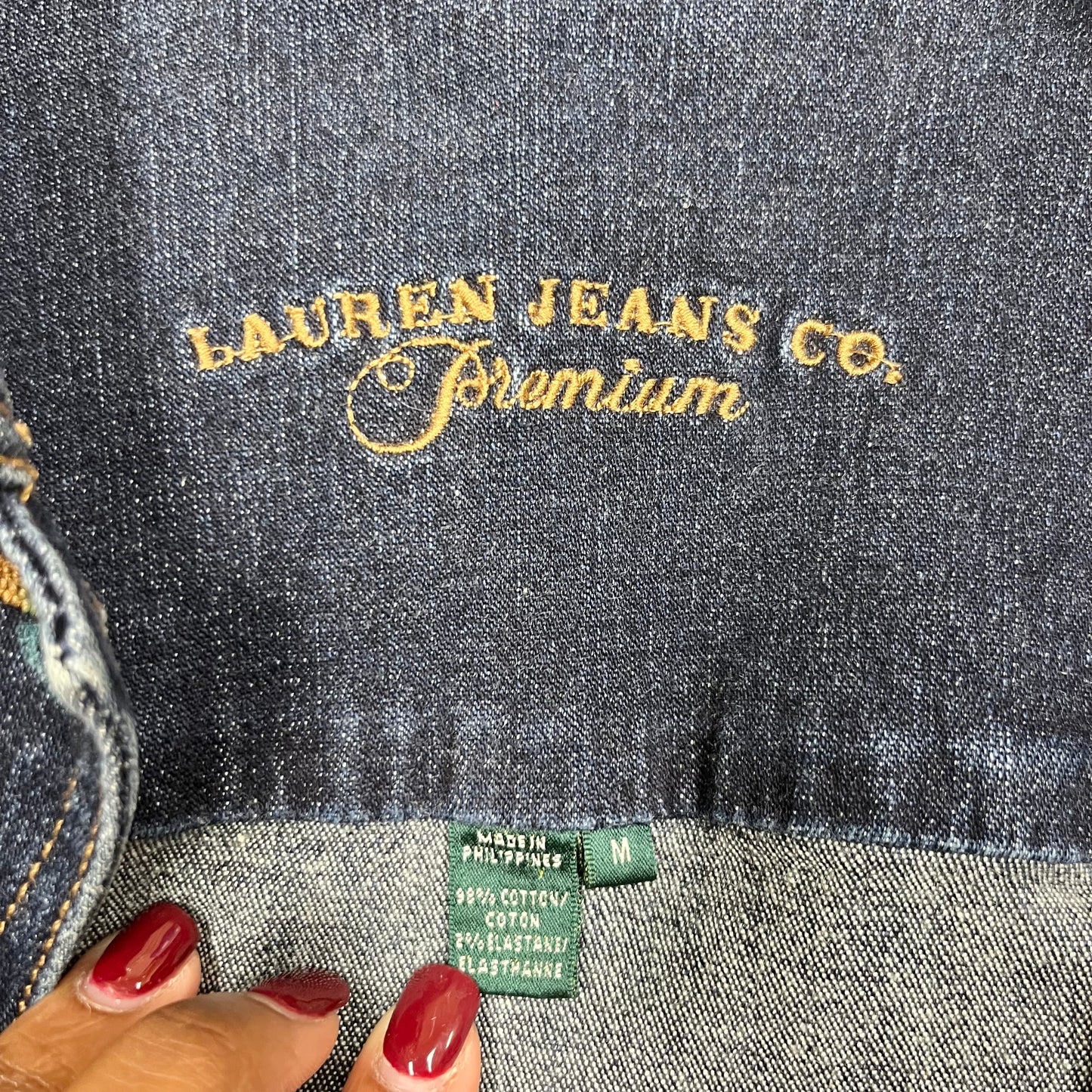 Jacket Denim By Lauren Jeans Co In Blue Denim, Size: M