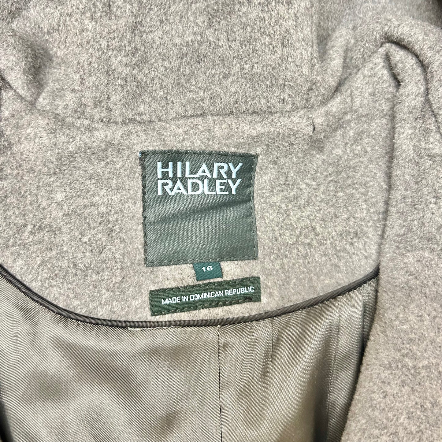 Coat Peacoat By Hilary Radley In Grey, Size: Xl