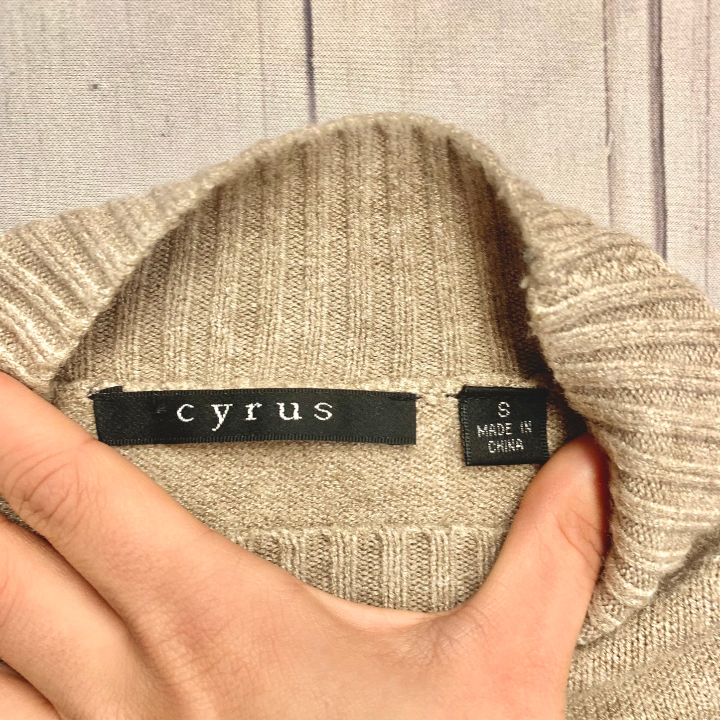 Sweater Short Sleeve By Cyrus Knits In Taupe, Size: S