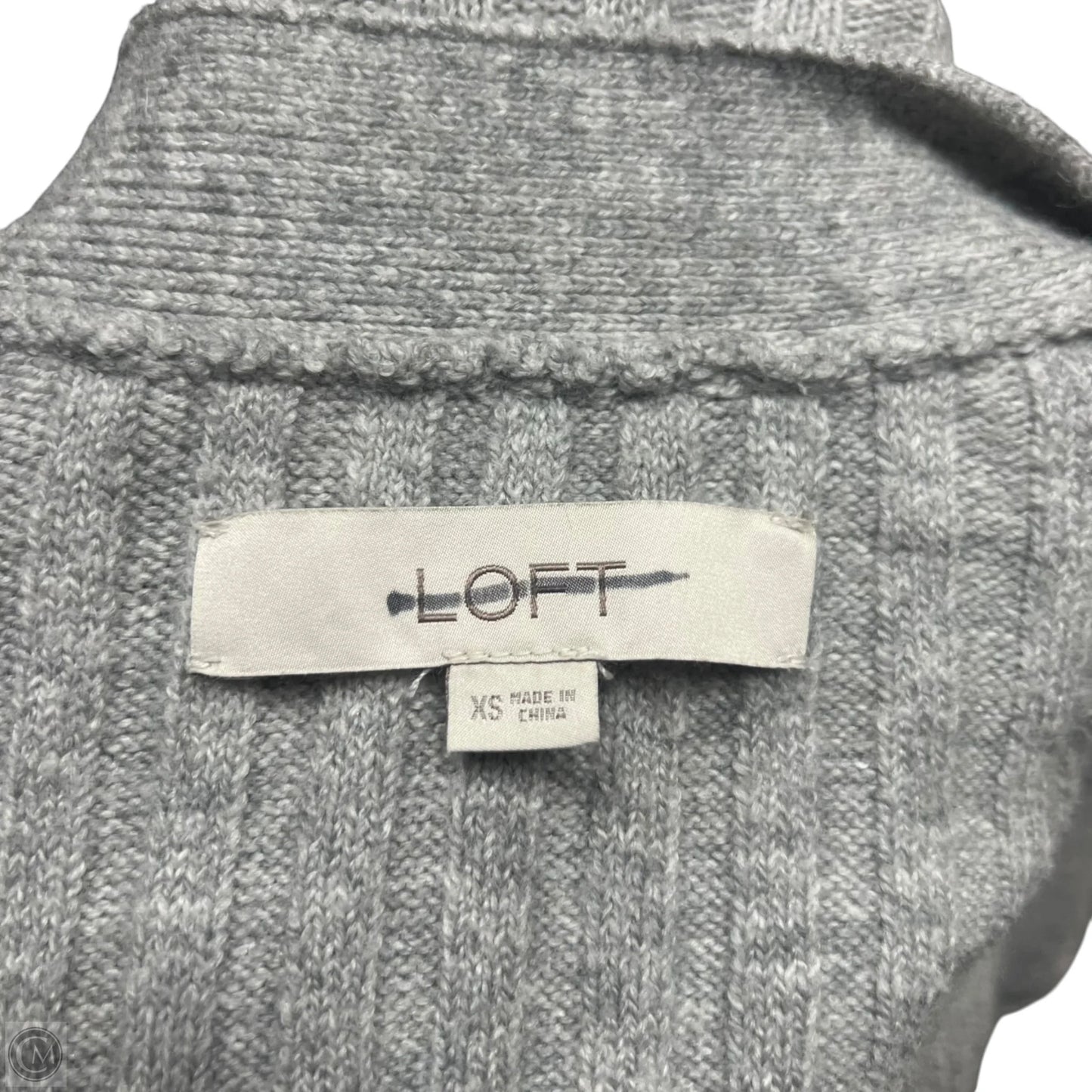Sweater Cardigan By Loft In Grey, Size: Xs