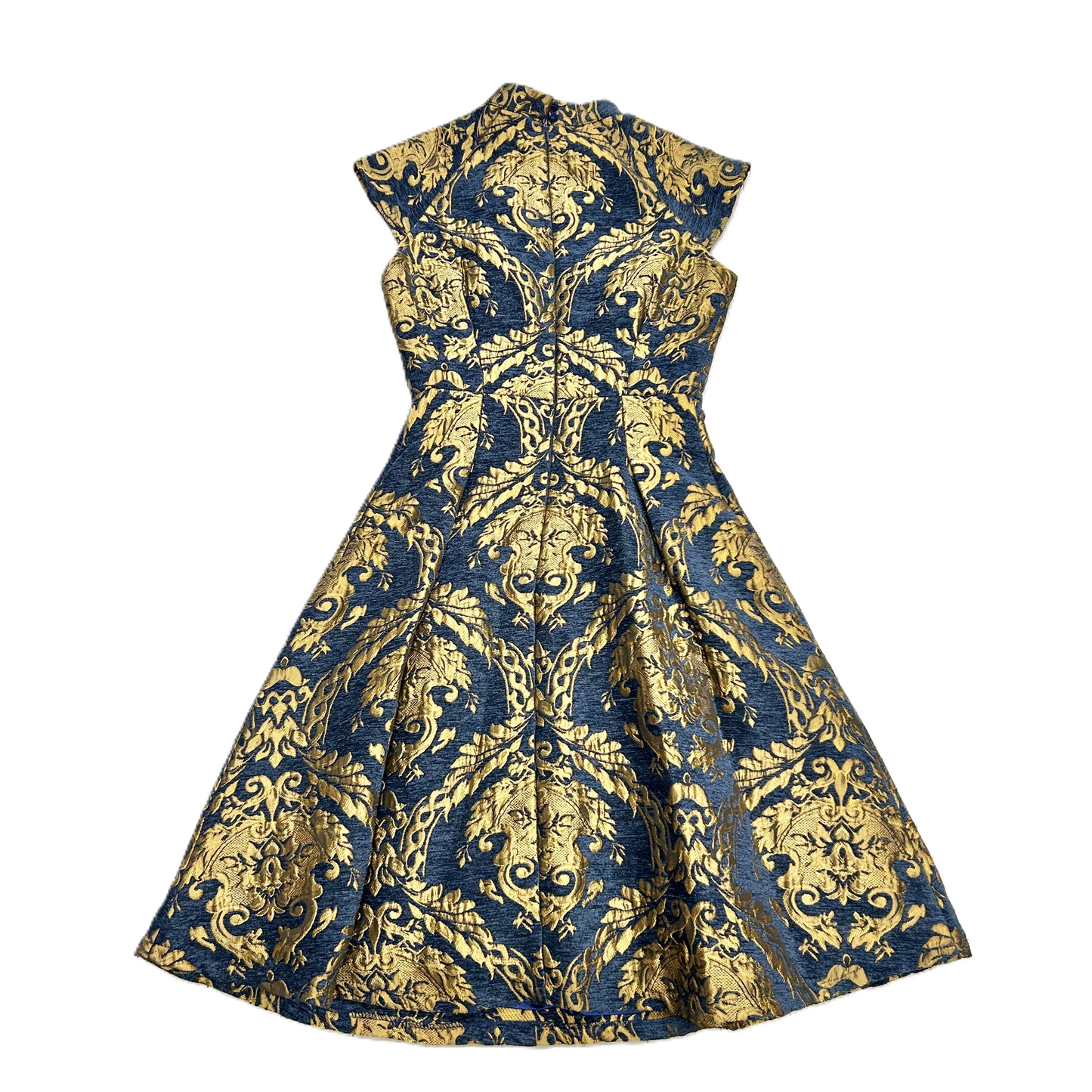 Dress Party Midi By ChiChi London  In Blue & Gold, Size: S