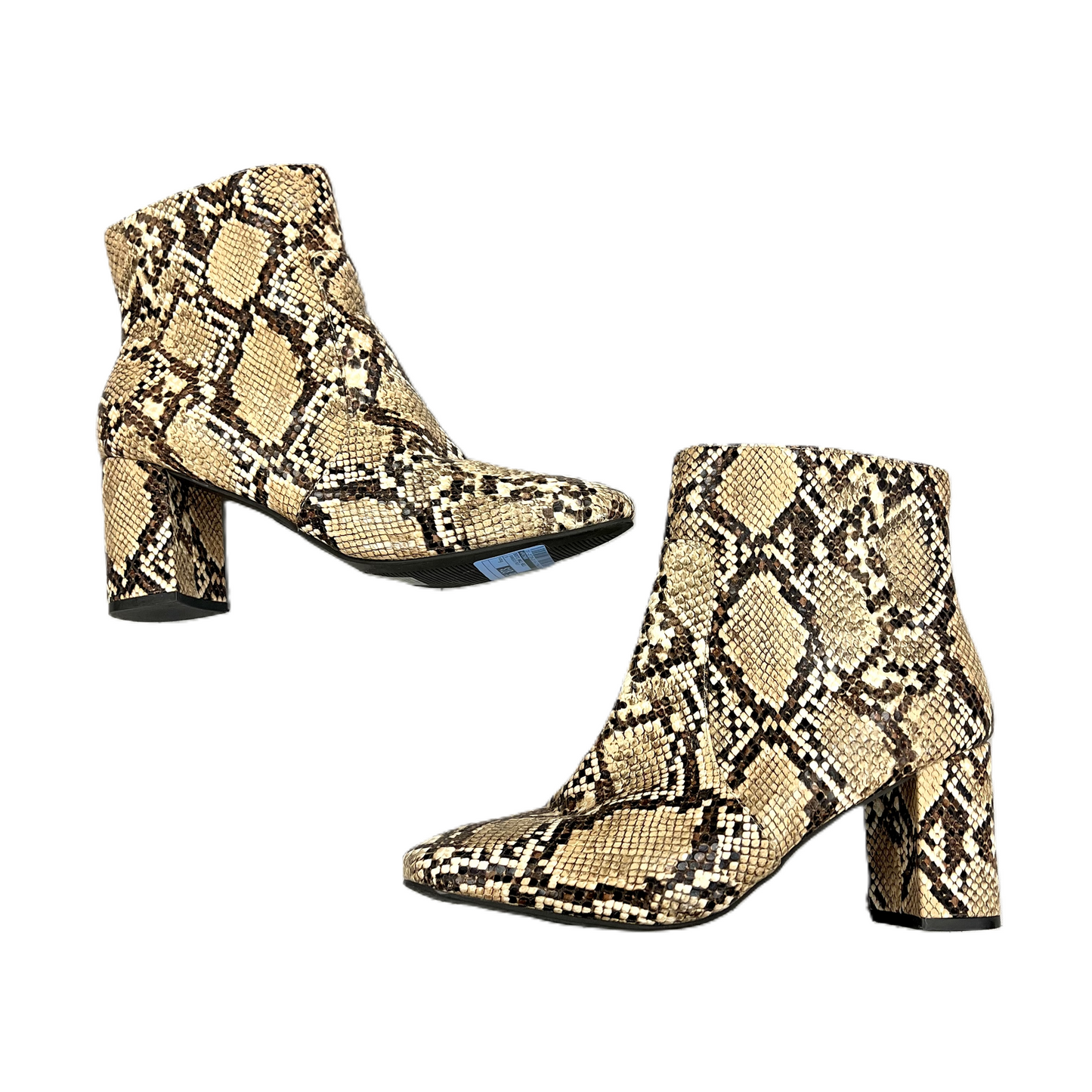 Boots Ankle Heels By Primark In Snakeskin Print, Size: 9