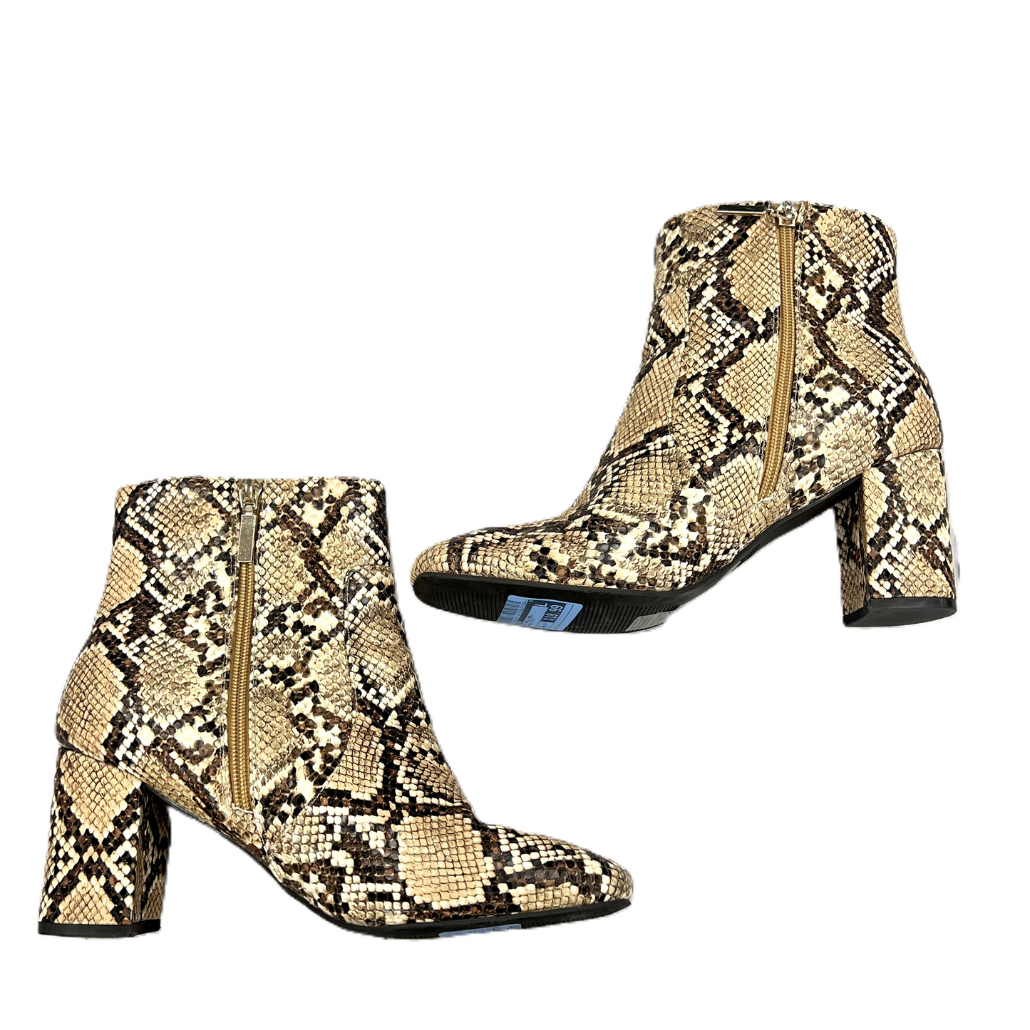 Boots Ankle Heels By Primark In Snakeskin Print, Size: 9