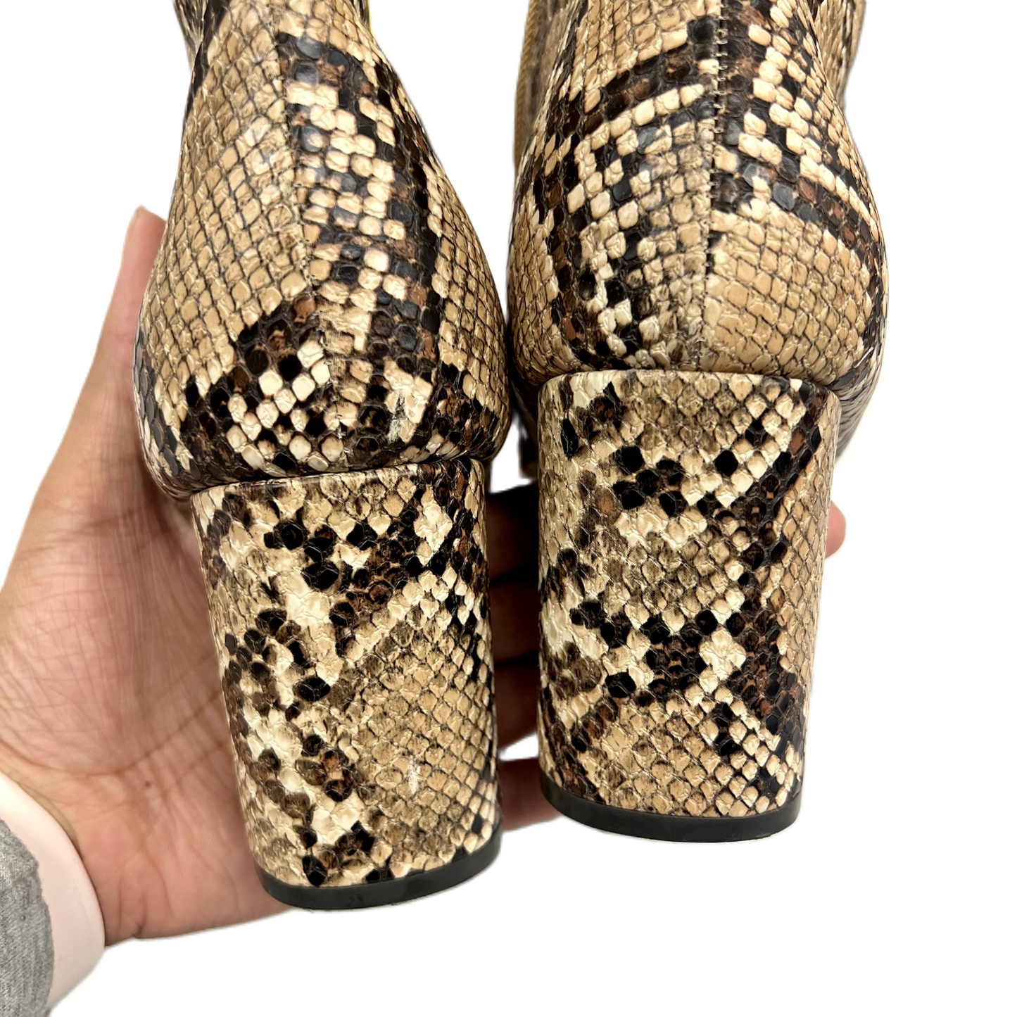 Boots Ankle Heels By Primark In Snakeskin Print, Size: 9