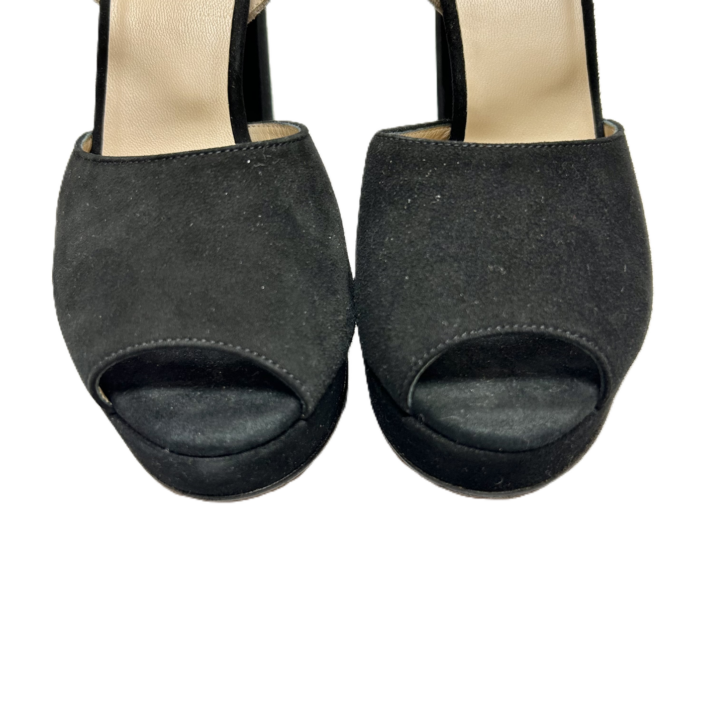 Sandals Heels Block By M Gemi In Black & Cream, Size: 6