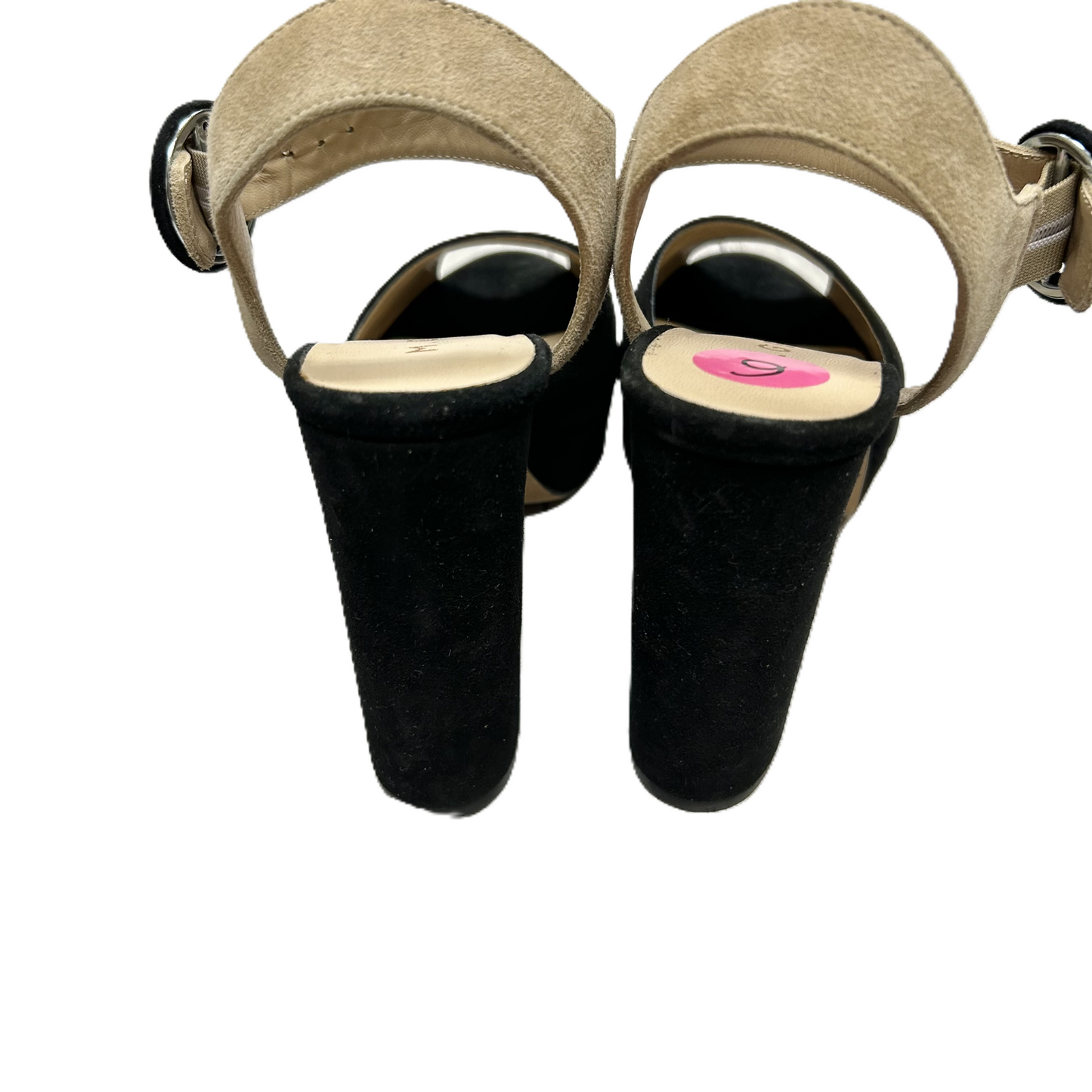 Sandals Heels Block By M Gemi In Black & Cream, Size: 6