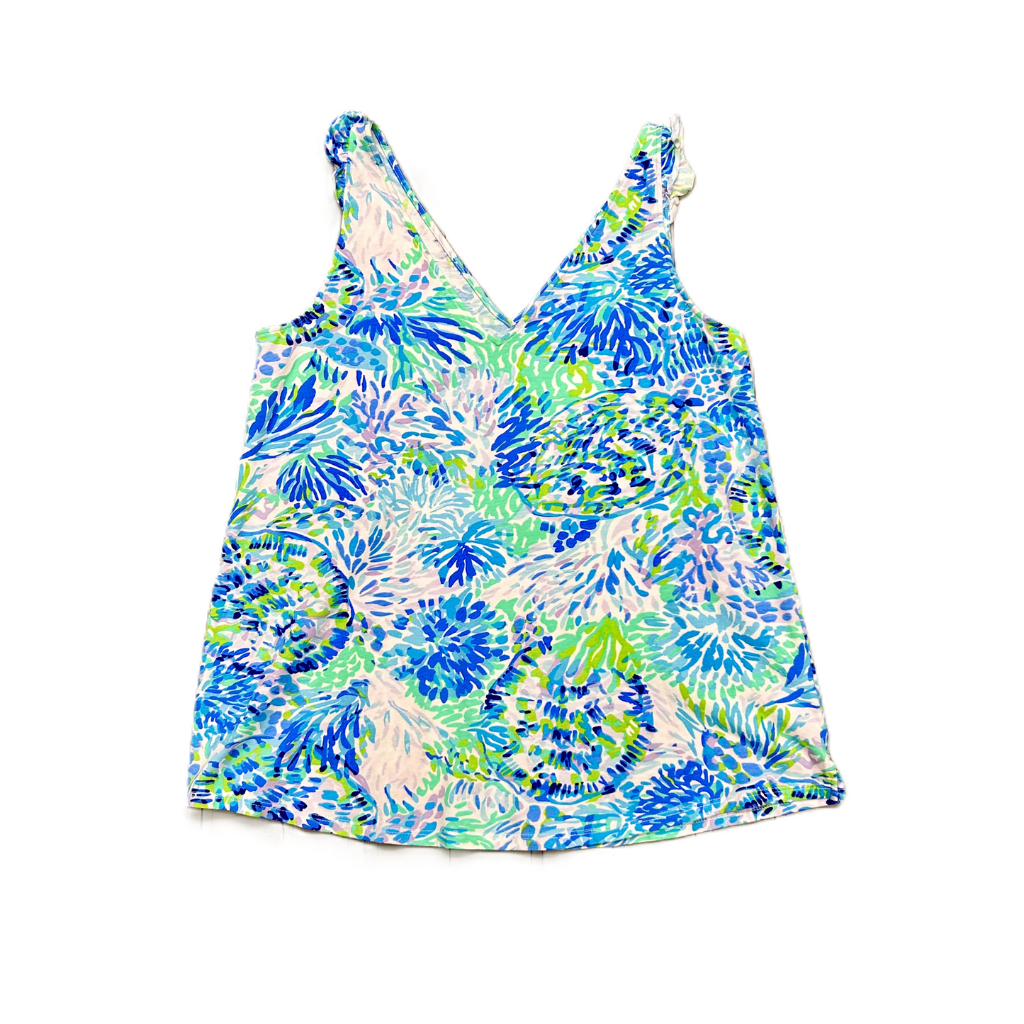 Top Sleeveless Designer By Lilly Pulitzer In Blue & Green, Size: S