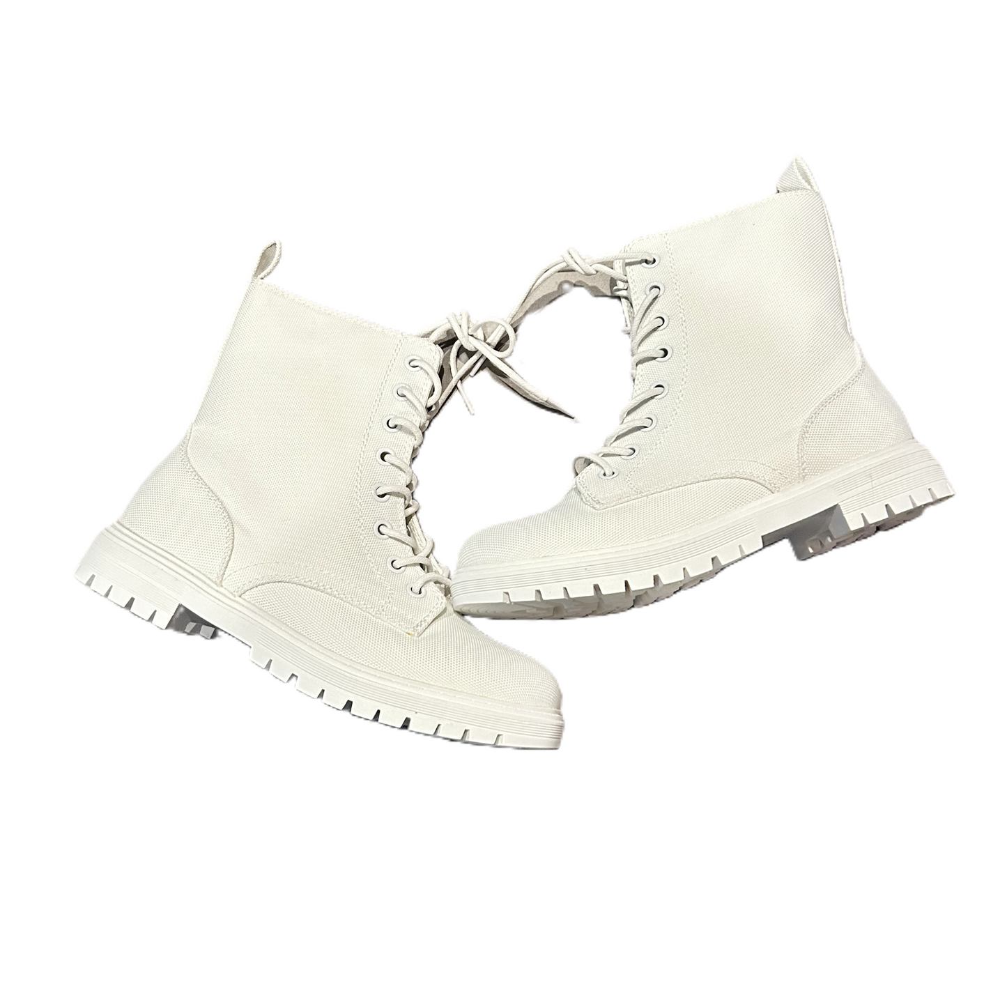 Boots Combat By So In White, Size: 8.5