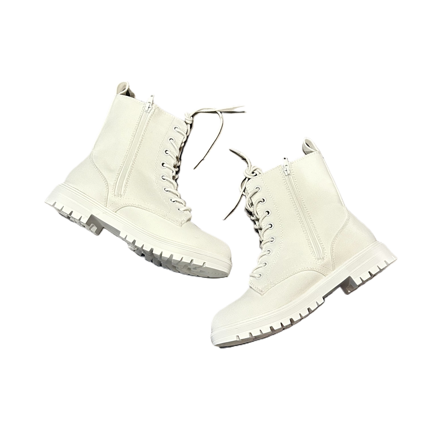 Boots Combat By So In White, Size: 8.5