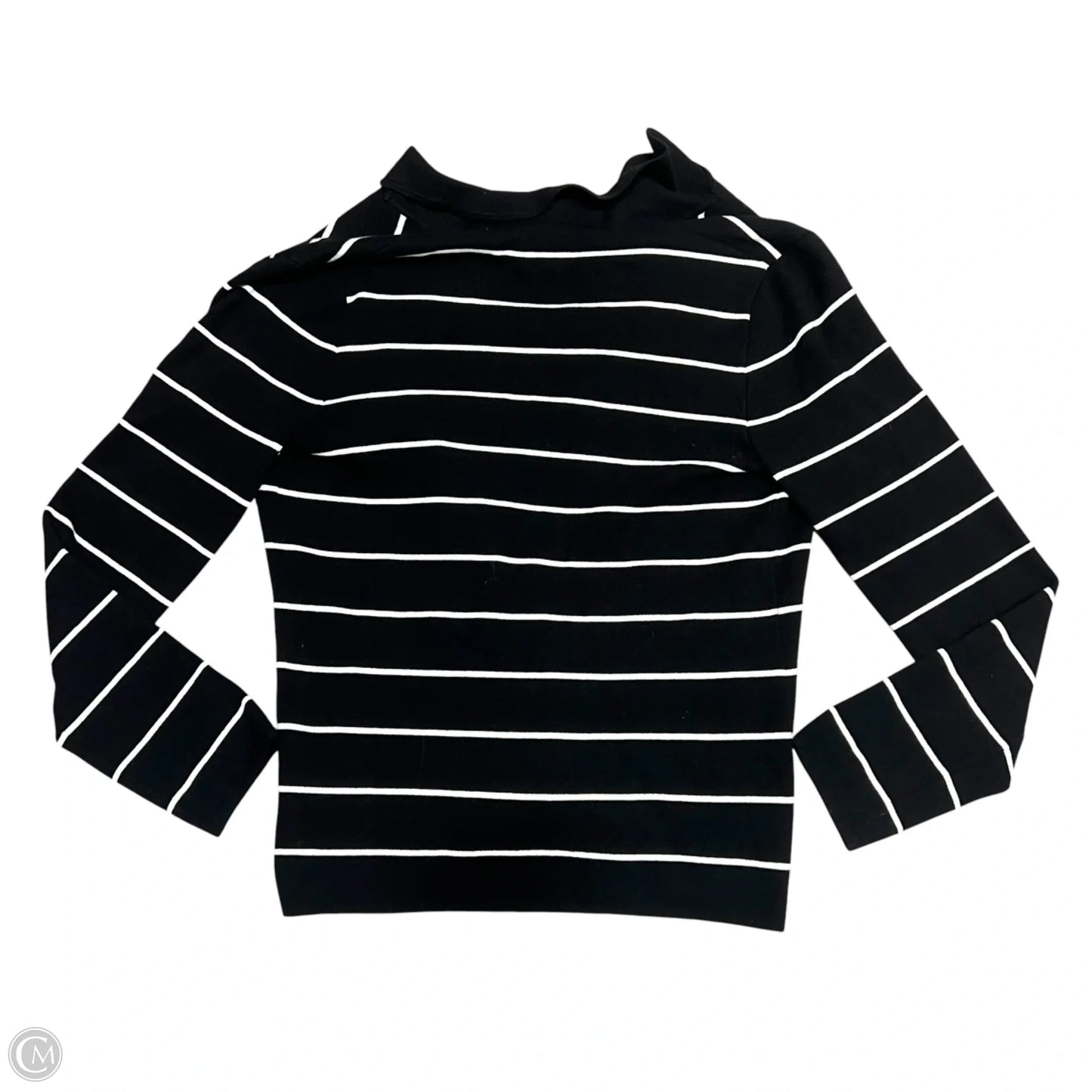 Sweater Cardigan By Anne Klein In Black & White, Size: M