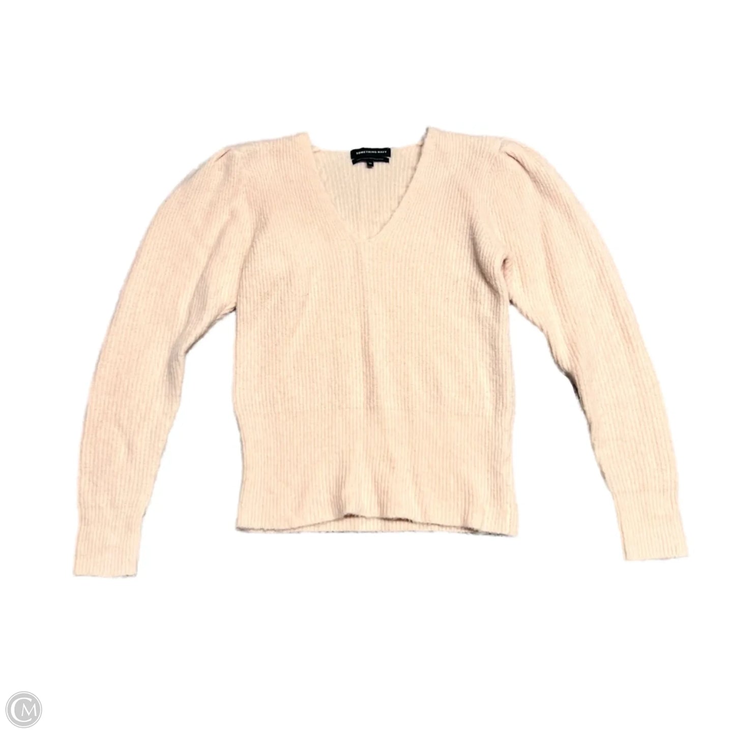 Sweater By Something Navy In Pink, Size: Xs