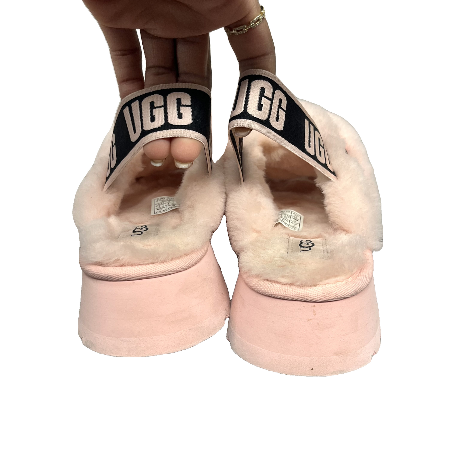 Slippers Designer By Ugg In Pink, Size: 6