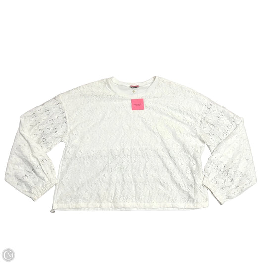 Top Long Sleeve Designer By Kate Spade In White, Size: Xxl