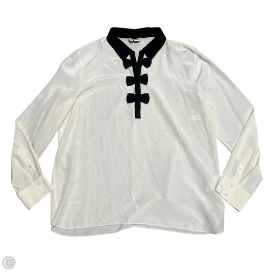 Top Long Sleeve Designer By Kate Spade In Black & Cream, Size: Xl
