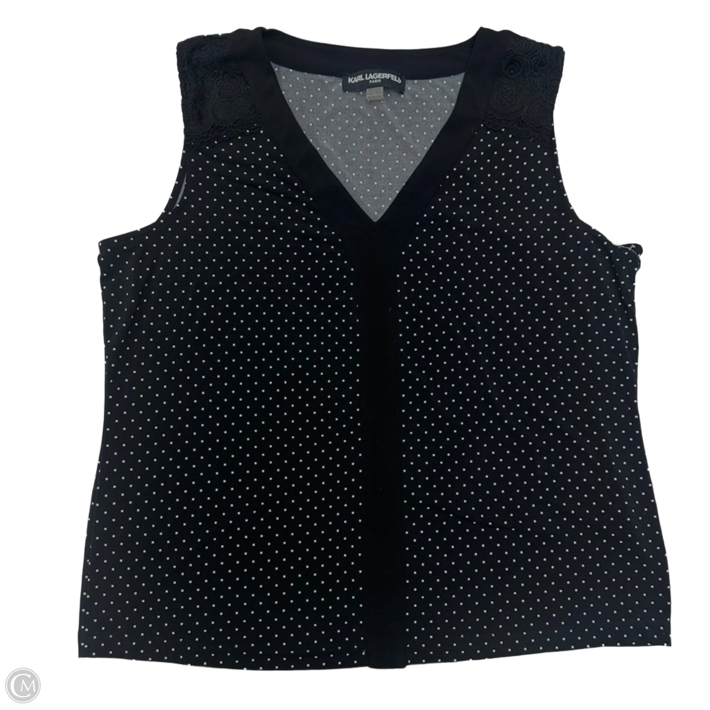 Top Sleeveless Designer By Karl Lagerfeld In Black & White, Size: Xl