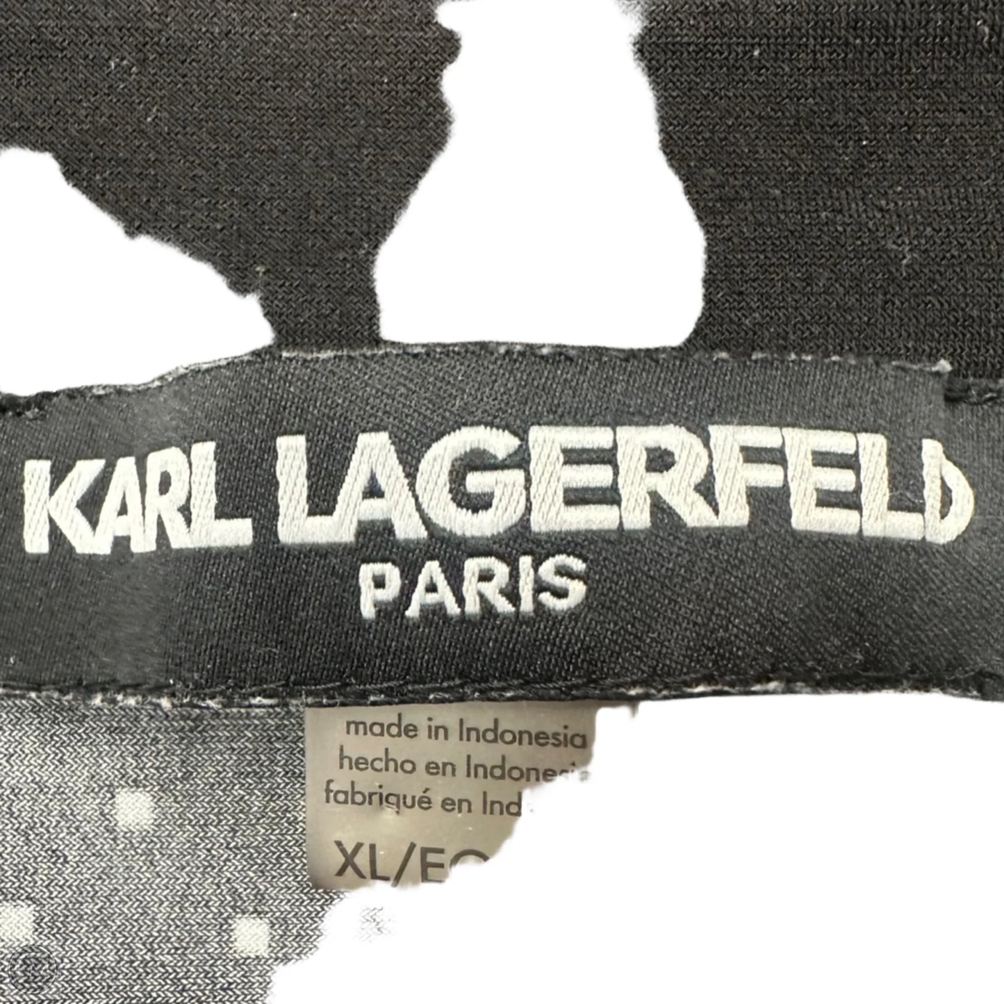 Top Sleeveless Designer By Karl Lagerfeld In Black & White, Size: Xl