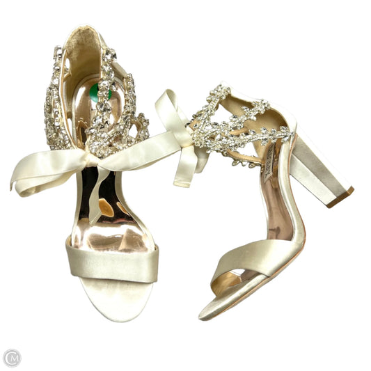 Sandals Heels Block By Badgley Mischka In Cream, Size: 9