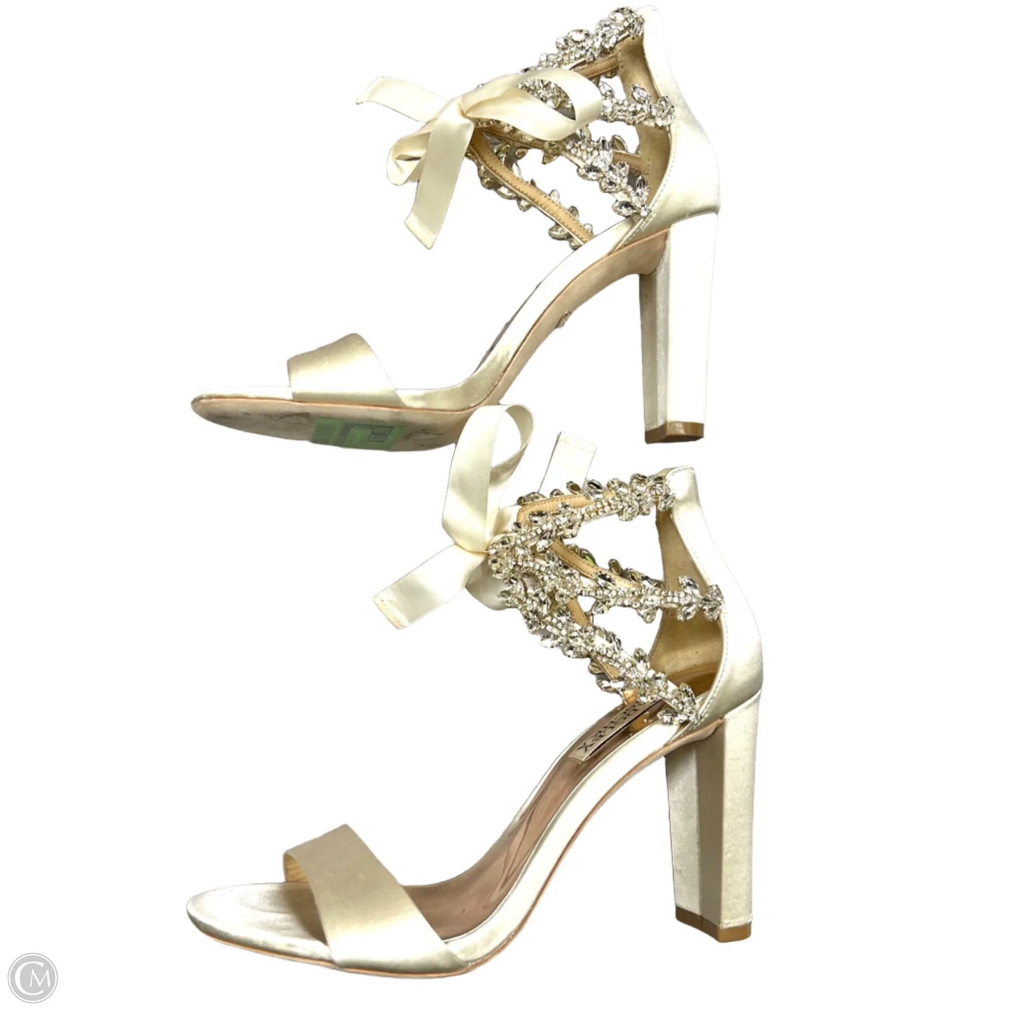 Sandals Heels Block By Badgley Mischka In Cream, Size: 9