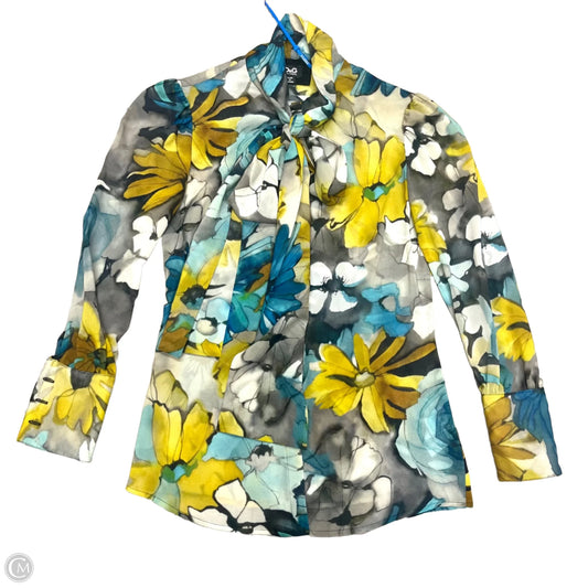Top Long Sleeve Luxury Designer By Dolce And Gabbana In Blue & Yellow, Size: Xs