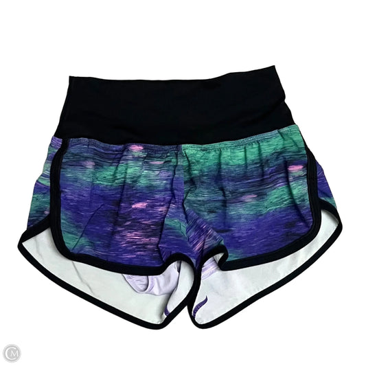 Athletic Shorts By Lululemon In Green & Purple, Size: 4