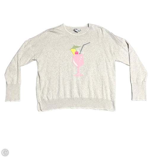 Top Long Sleeve By Vineyard Vines In Cream, Size: L