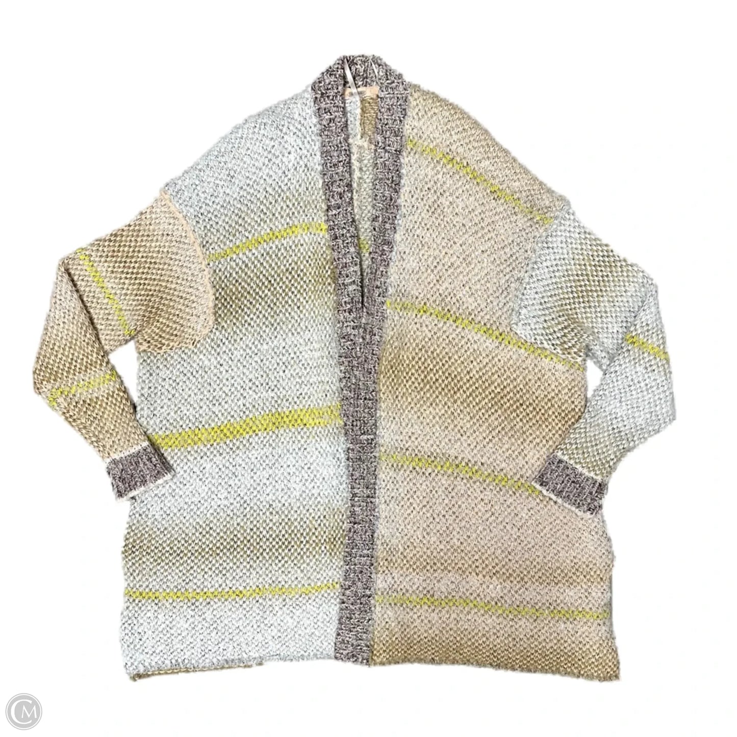 Sweater Cardigan By Free People In Tan & White, Size: M