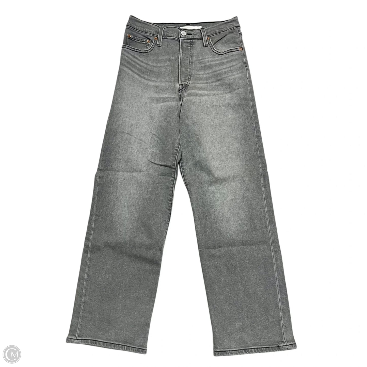 Jeans Straight By Levis In Grey Denim, Size: 2