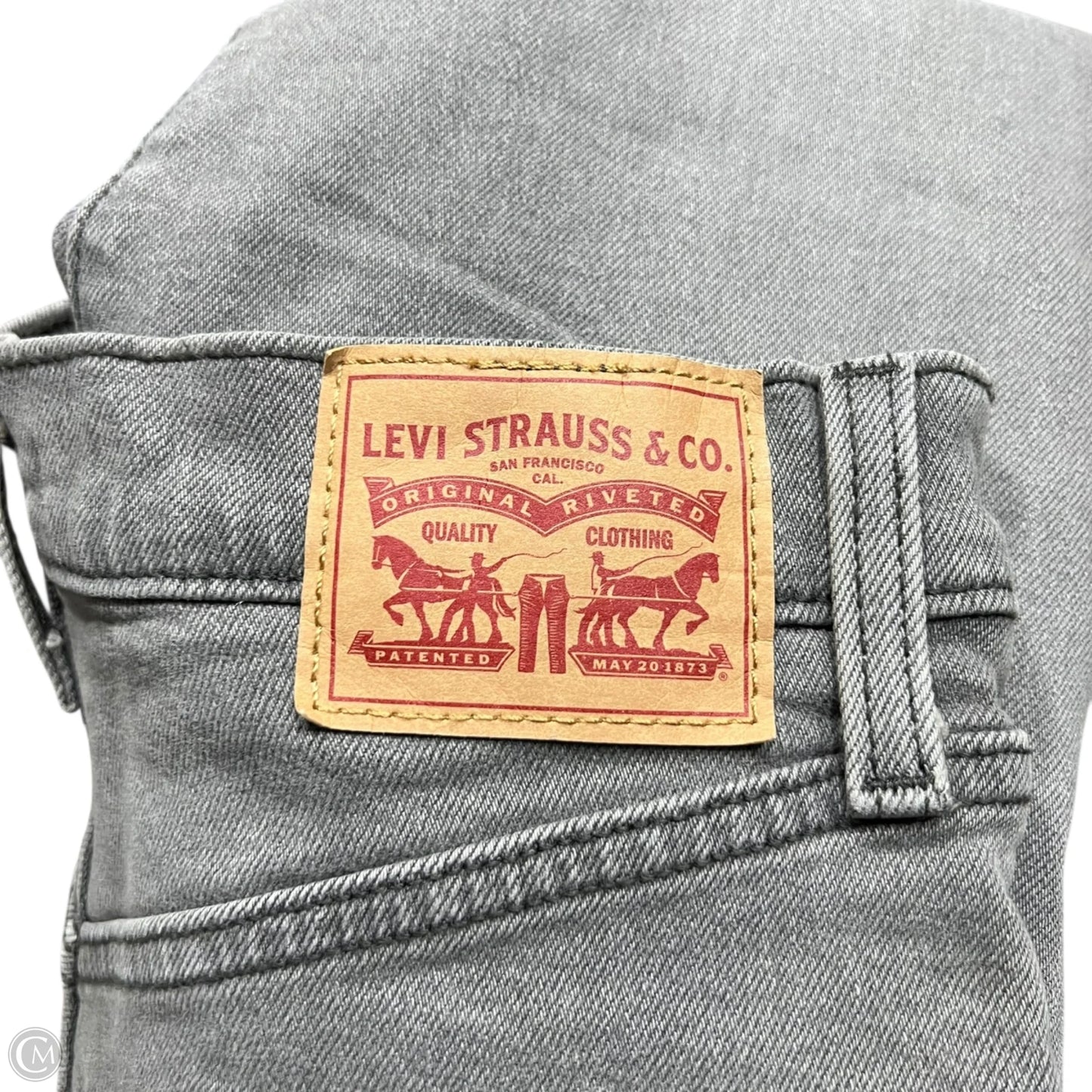 Jeans Straight By Levis In Grey Denim, Size: 2