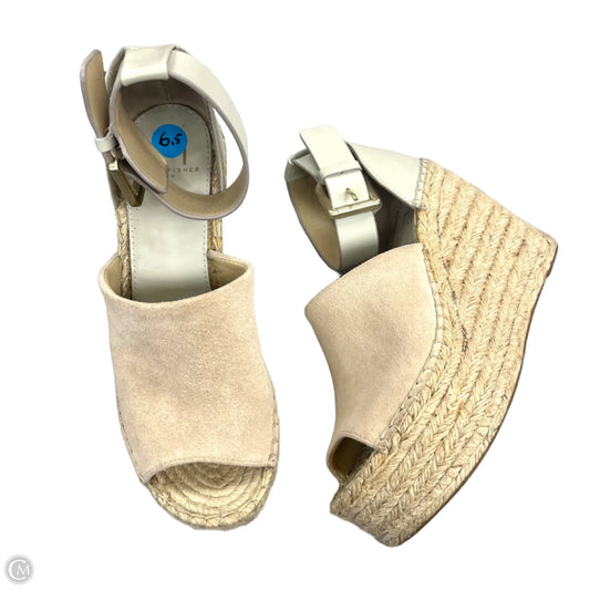 Sandals Heels Wedge By Marc Fisher In Cream, Size: 6.5