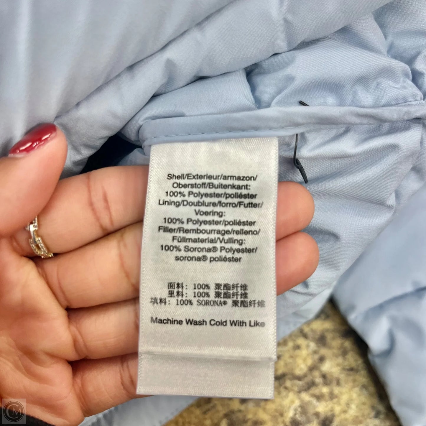 Coat Puffer & Quilted By Dkny In Blue, Size: S