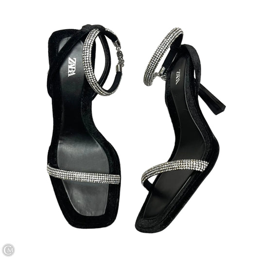 Sandals Heels Kitten By Zara In Black, Size: 5.5