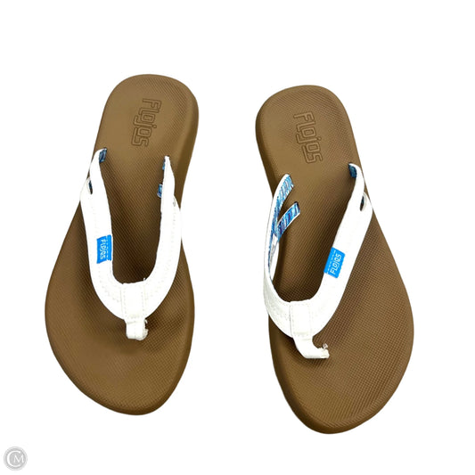 Sandals Flats By Flojos In Tan & White, Size: 7