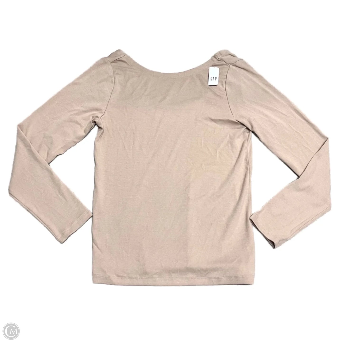 Top Long Sleeve Basic By Gap In Tan, Size: L