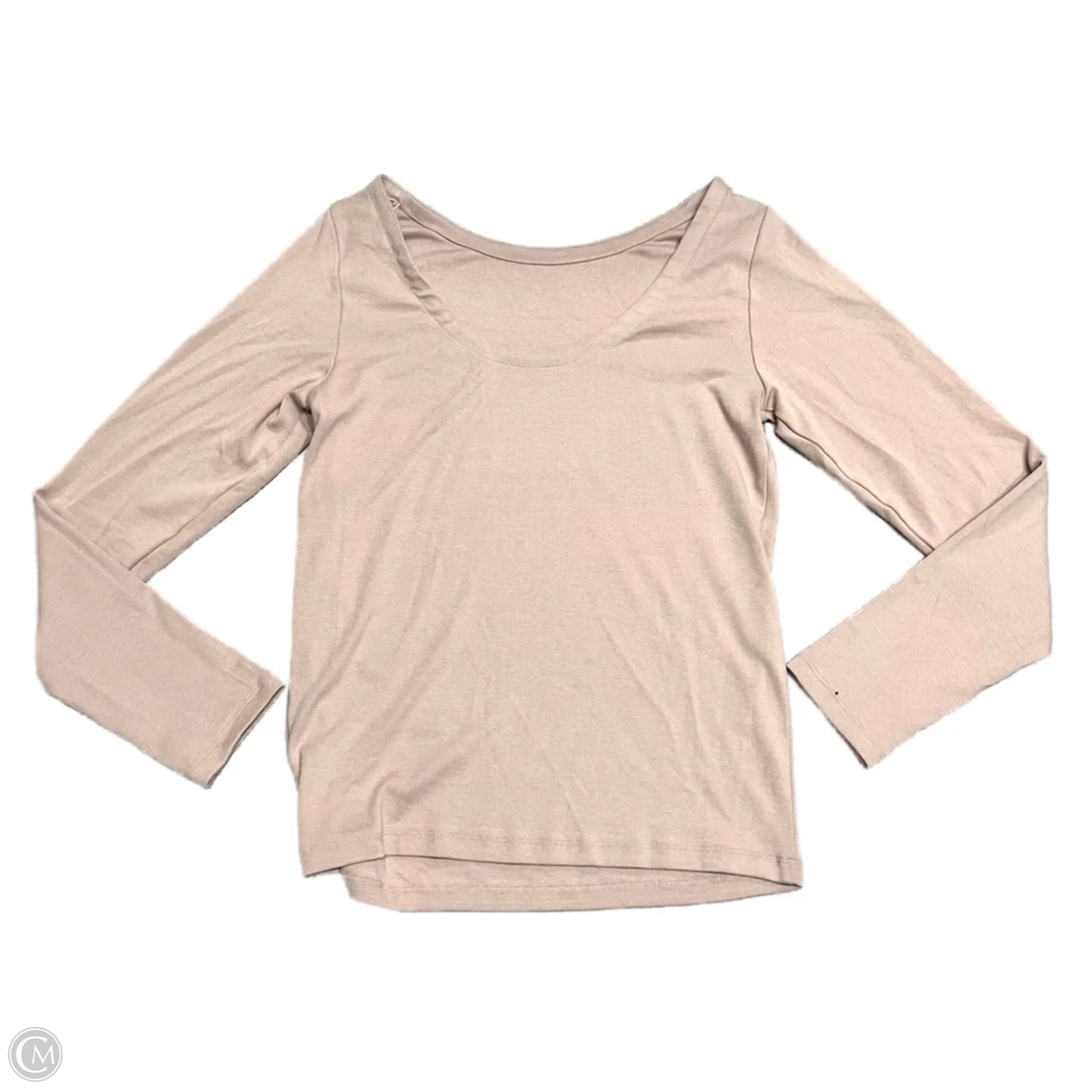 Top Long Sleeve Basic By Gap In Tan, Size: L
