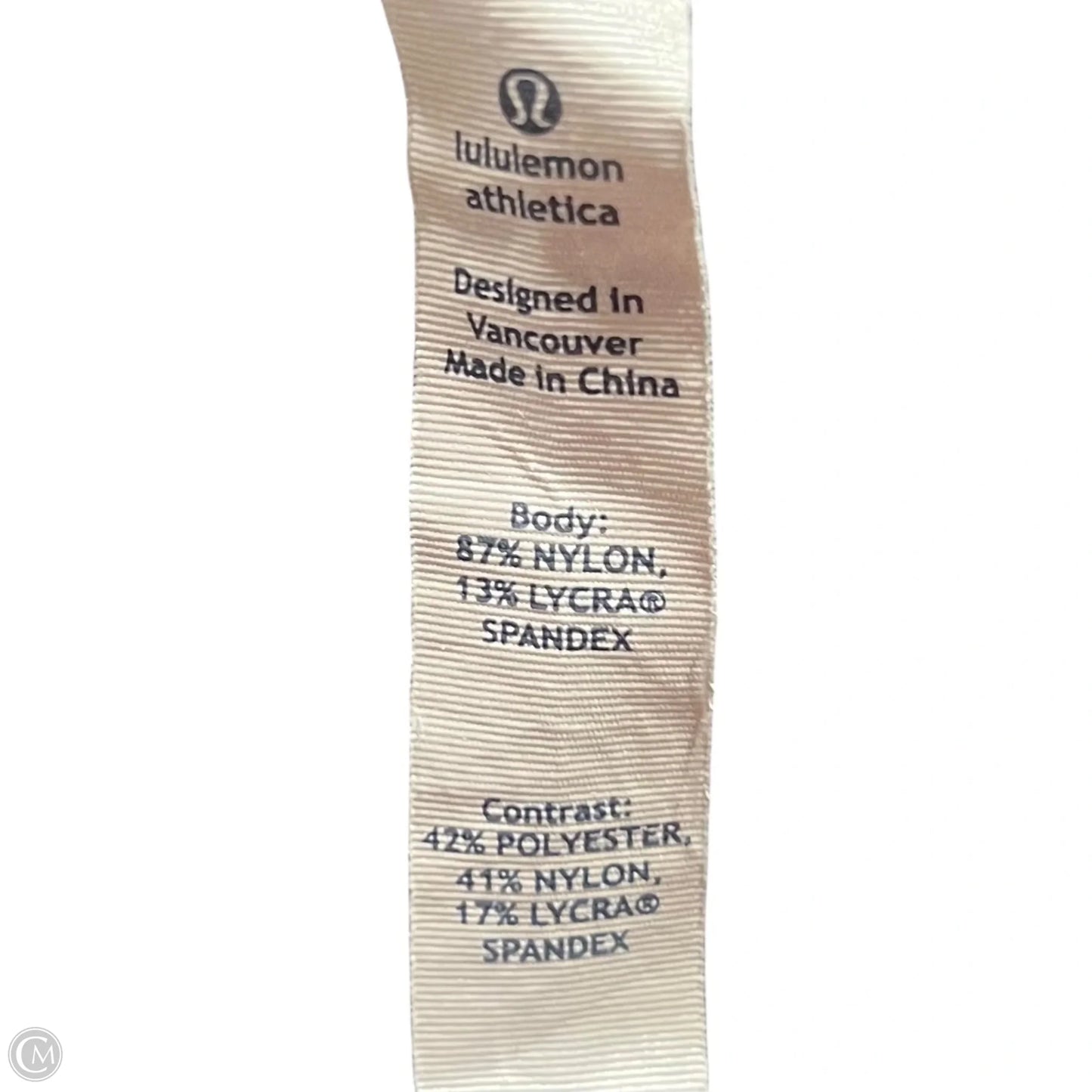 Athletic Capris By Lululemon In Grey & Pink, Size: 6