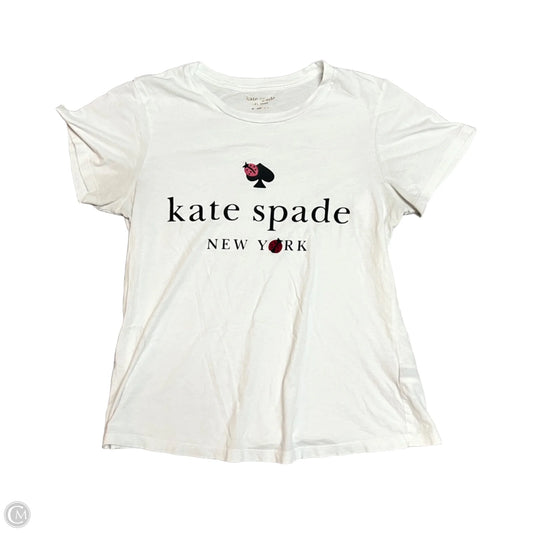 Top Short Sleeve Designer By Kate Spade In White, Size: M