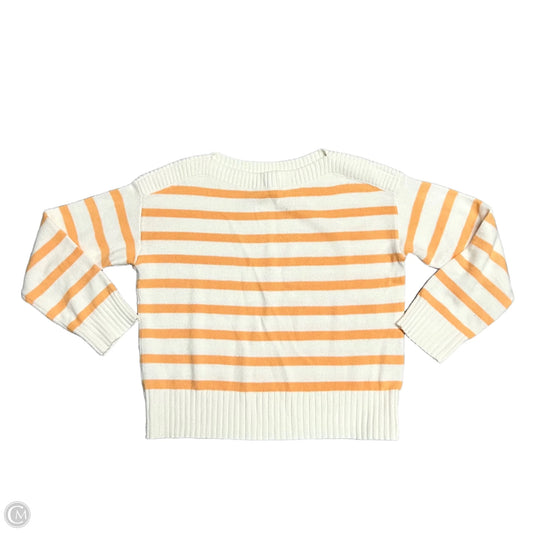 Top Long Sleeve By Loft In Cream & Orange, Size: S