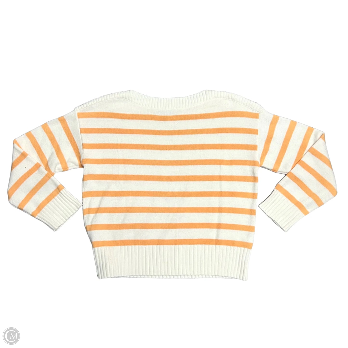 Top Long Sleeve By Loft In Cream & Orange, Size: S