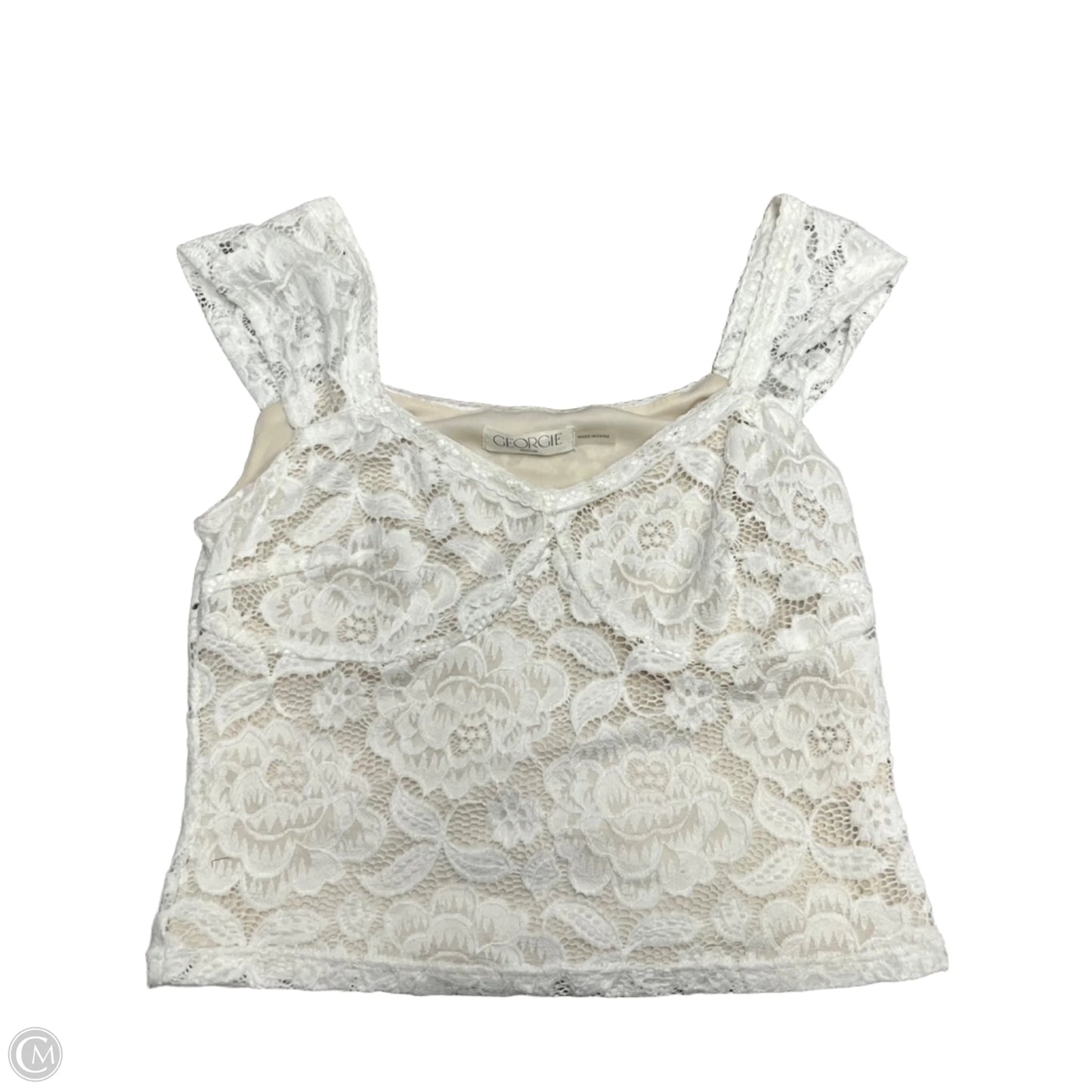 Top Sleeveless By Georgie In White, Size: M