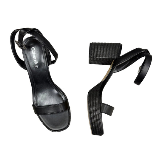 Sandals Heels Block By Calvin Klein In Black, Size: 7.5
