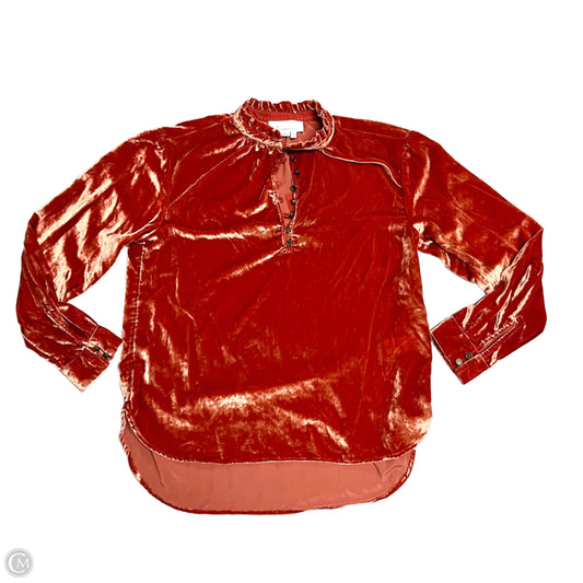 Top Long Sleeve By Anthropologie In Orange, Size: S