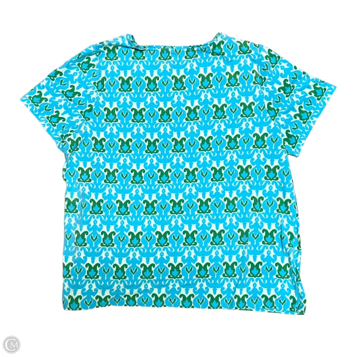Top Short Sleeve By Talbots In Blue & Green, Size: 2x