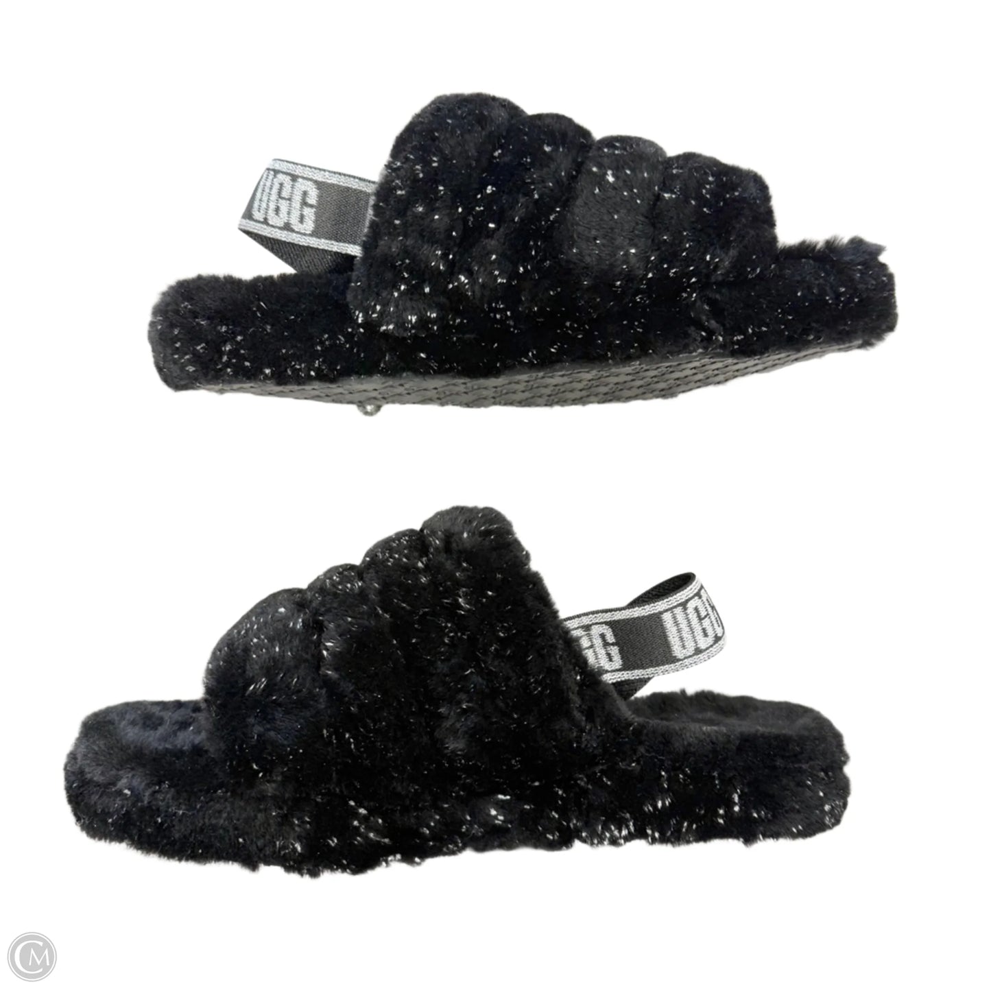 Slippers Designer By Ugg In Black, Size: 5